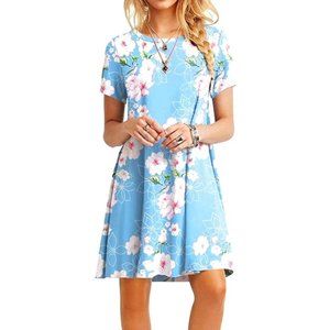 Women's Summer Casual T-shirt Dresses Short Sleeve Beach Dress